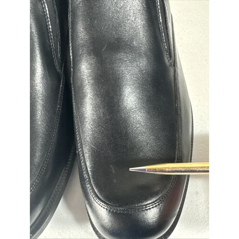 Rockport Essential Details Mens 14 M Black Waterproof Leather Slip On Loafers